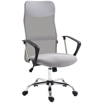 Ergonomic Office Chair Mesh Chair with Adjustable Height Tilt Function Light Grey