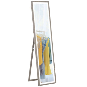 Full Length Mirror, with Adjustable Outer Light, Grey