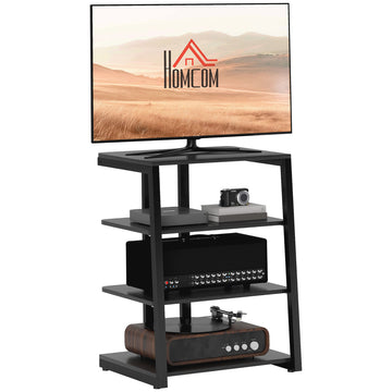 HiFi Stand, with Four Storage Shelves - Black