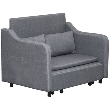 Two-Seater Pull-Out Sofa Bed - Grey