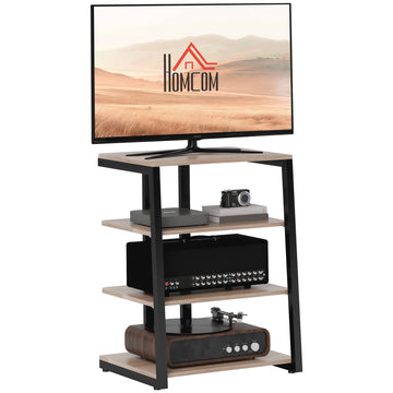 HiFi Stand, with Four Storage Shelves - Grey