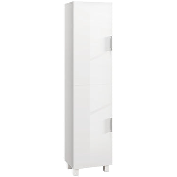 Tall Bathroom Cabinet, Freestanding Bathroom Cabinet with Adjustable Shelves and Double Doors
