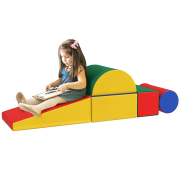 5 Piece Soft Safe Foam Playset, Climb and Crawl Activity Toy for Toddlers, Yellow