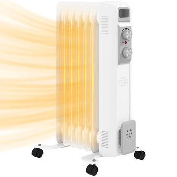 1.5kW Seven Fin Oil-Filled Radiator - White