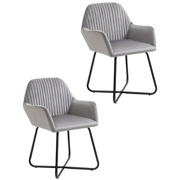 Velvet-Feel Plisse Back Accent Chair - Grey