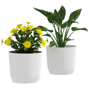 Set of Two Ф22cm Planters - White