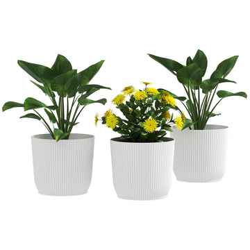 Set of Three Ф22cm Planters - White