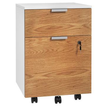 Two-Drawer Lockable Filing Cabinet - Wood Effect