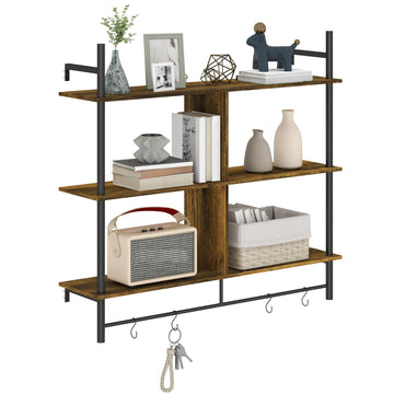 Three-Tier Floating Shelf - Brown/Black