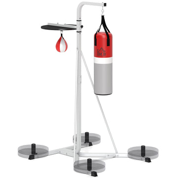Freestanding Boxing Punch Bag & Speed ball Station, for Home Gym, White