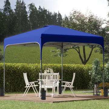 3 x 3(M) Pop Up Gazebo, UPF 50+ Foldable Canopy Tent with Wheeled Carrybag, 4 Leg Weight Bags, Height Adjustable Marquee Shelter 1 person easy setup for Outdoor Garden Patio Party, Blue