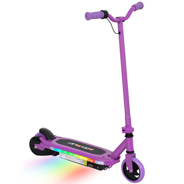 Electric Scooter for Ages 6-14, with Colourful Light and Electric Brake, Electric Scooter E Scooter, Up to 10 KM/H & 8 KM, Purple