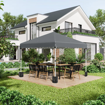 3 x 3 (M) Pop Up Gazebo, UPF 30+ with 2 Sidewalls, Leg Weight Bags and Wheeled Bag, Height Adjustable Party Tent Event Shelter for Garden, Patio, Dark Grey