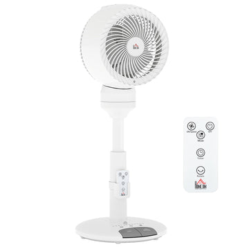 9'' Air Circulator Fan 3 Speed 3 Mode, 70° Oscillation 90° Vertical Tilt, Height Adjustable, Remote Controller, for Living Room, Bedroom, Office, White