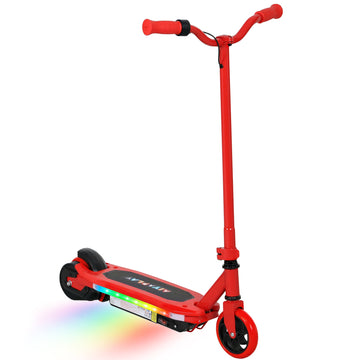 Electric Scooter for Ages 6-14, with Colourful Light and Electric Brake, Electric Scooter E Scooter, Up to 10 KM/H & 8 KM, Red