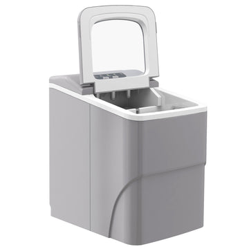 12kg Countertop Ice Cube Machine, with Scoop - Silver-Tone