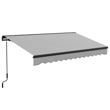 2.5 x 3.5m Aluminium Frame Electric Awning, with Remote - Light Grey