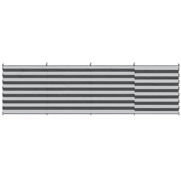 5 Pole Camping Windbreaks, Beach Wind Shield Shelter with Carry Bag and Steel Poles, Outdoor Caravan Privacy Shield, 540cm x 150cm, Grey and White