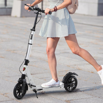 Teen/Adults Aluminium Folding Kick Scooter w/ Shock Mitigation System Silver