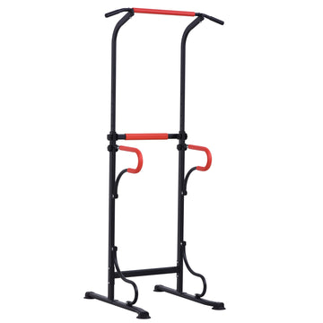 Steel Multi-Use Exercise Power Tower Pull Up Station Adjustable Height W/ Grips