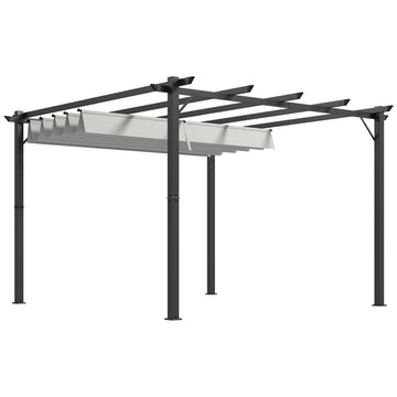 3 x 3(m) Aluminium Pergola Canopy Gazebo Awning Outdoor Garden Sun Shade Shelter Marquee Party BBQ, Light Grey