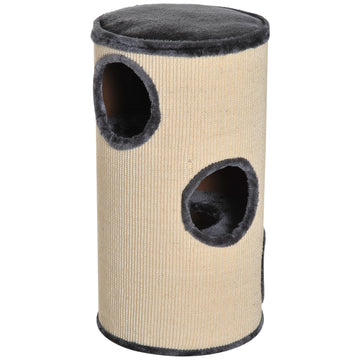 70cm Height Cat Post Tree Scratching Barrel Sisal Activity Center Condo Kitten Bed Scratcher Climbing Climber Play House for Indoor Cats