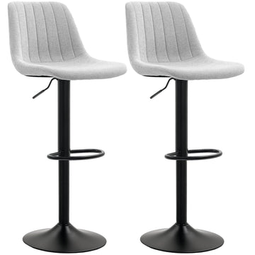 Set of Two Chenille-Feel Tub Bat Stools - Grey