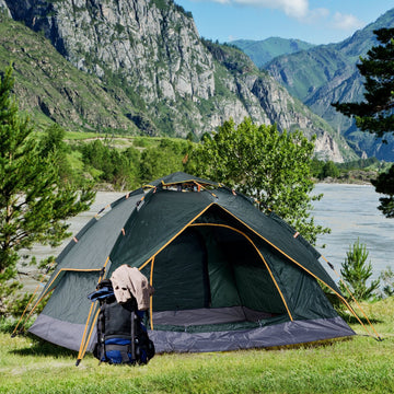 3 Man Camping Tent Automatic Pop Up Tent Portable Double Layer for Festival Hiking Family Travel Shelter