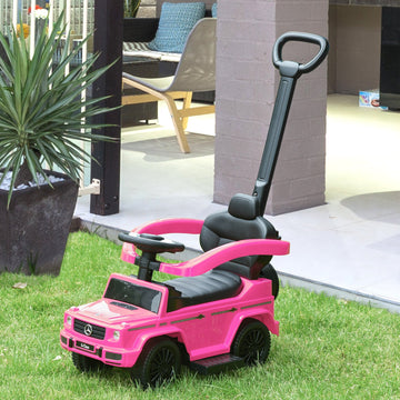 3 in 1 Kids Children Ride on Push Car Toddler Sliding Car G350 Licensed Walker Foot to Floor Slider Push-Along with Horn Steering Wheel NO POWER Manual, Pink