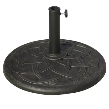 19KG Resin Umbrella Base Garden Parasol Base Stand Round Sun Shade Holder Suitable For Pole Between Φ38mm to Φ48mm