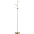 HOMCOM 3-Light Tree Floor Lamps for Living Room, Modern Standing Lamp for Bedroom with Globe Lampshade, Steel Base, Bulb not Included, Gold Tone