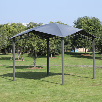 3x3(m) Outdoor Gazebo Garden Pavilion Sunshade Canopy Tent with Steel Frame, Grey