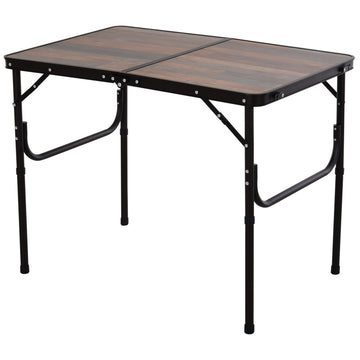 3ft Folding Camping Table Height Adjustable Aluminium Outdoor Garden Party Picnic BBQ Trestle Table Field Kitchen