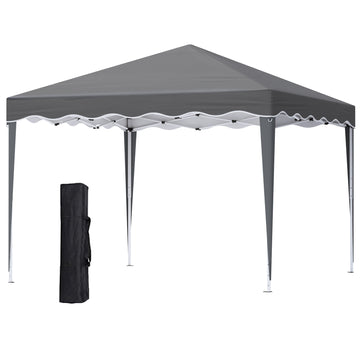 3 x 3cm Adjustable Height Pop-Up Gazebo, with Bag - Grey