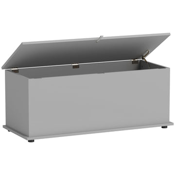113L Storage Chest, Storage Box with Flip-Top Lid and 2 Safety Hinges, Storage Trunk for Living Room, Entryway, 100 x 40 x 40 cm, Grey