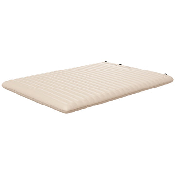 Double Inflatable Mattress, with Built-In Pump - White