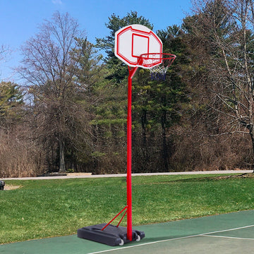 Basketball Hoop Stand Portable System PE Backboard Height Adjustable 2.1-2.6m with Wheels for Adults Sports Fun