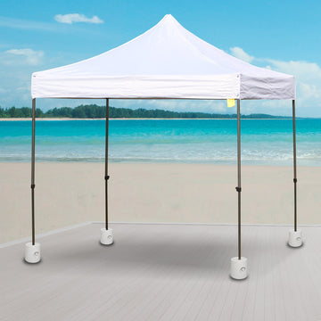 4 Pack 36 kg Gazebo Weights, Canopy Tent Weights with Rapid Clip, Gazebo Leg Weights Fill with Sand or Water, White