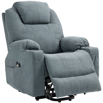 Lift-And-Recline Massage Armchair, with Heat - Grey