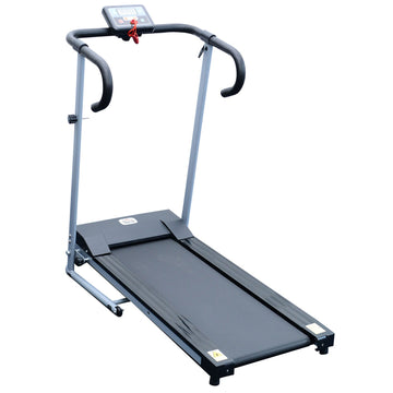 1.25HP Motorised Electric Treadmill, 10km/h Folding Running Machine, Gym Fitness Exercise with LCD Monitor, Grey