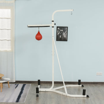 Adjustable Freestanding Speedbag, Punch Bag Hanger, White