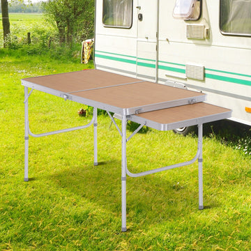 Aluminium MDF-Top 4ft Folding Portable Outdoor Table Silver