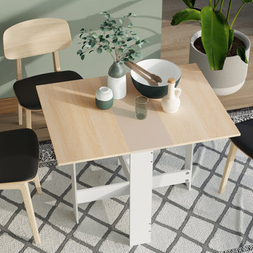 Wooden Folding Dining Table Writing Computer Desk PC Workstation Space Saving Home Office Oak & White