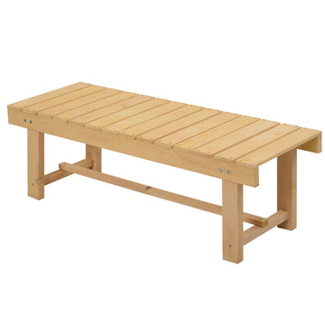 1 Piece 2-seater Outdoor Indoor Wooden Garden Bench Fir Patio Loveseat, 110L x 38W x 35Hcm, Natural