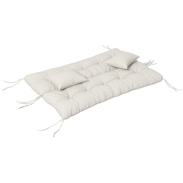 Back and Seat Cushion Replacement with 2 Pillows, Patio Chair Cushions Set with Ties, White