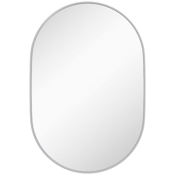 60cm Aluminium Frame Round Bathroom Mirror - Silver Tone