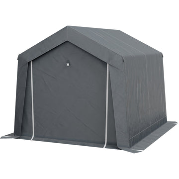3.6 x 2.1m Portable Outdoor Shed, with Window - Dark Grey