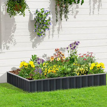 645L Metal Raised Garden Bed, DIY Large Steel Planter Box, No Bottom w/ A Pairs of Glove for Backyard, Patio to Grow Vegetables, Herbs, and Flowers, 258cmx90cm