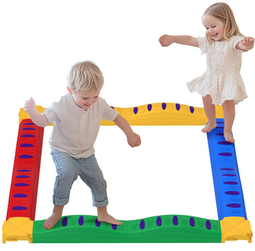 12-Piece Kids Balance Beam Stepping Stones, with Non-Slip Foot Pads, Multicoloured