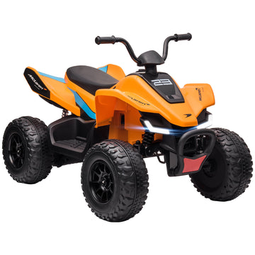 McLaren Licensed 12V Quad Bike, with Music, Headlights, MP3 Slot, Suspension Wheels, for Ages 3-8 Years - Orange